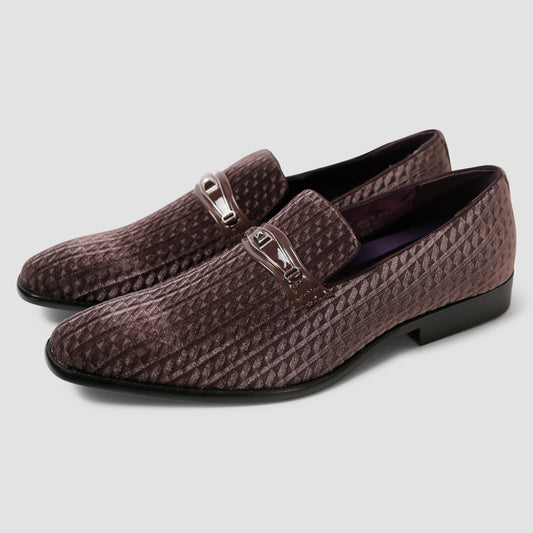 Mocha Textured Loafers