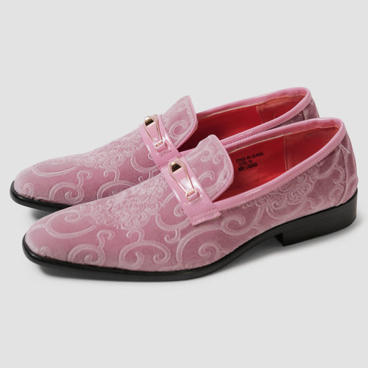 Pink Embossed Loafers