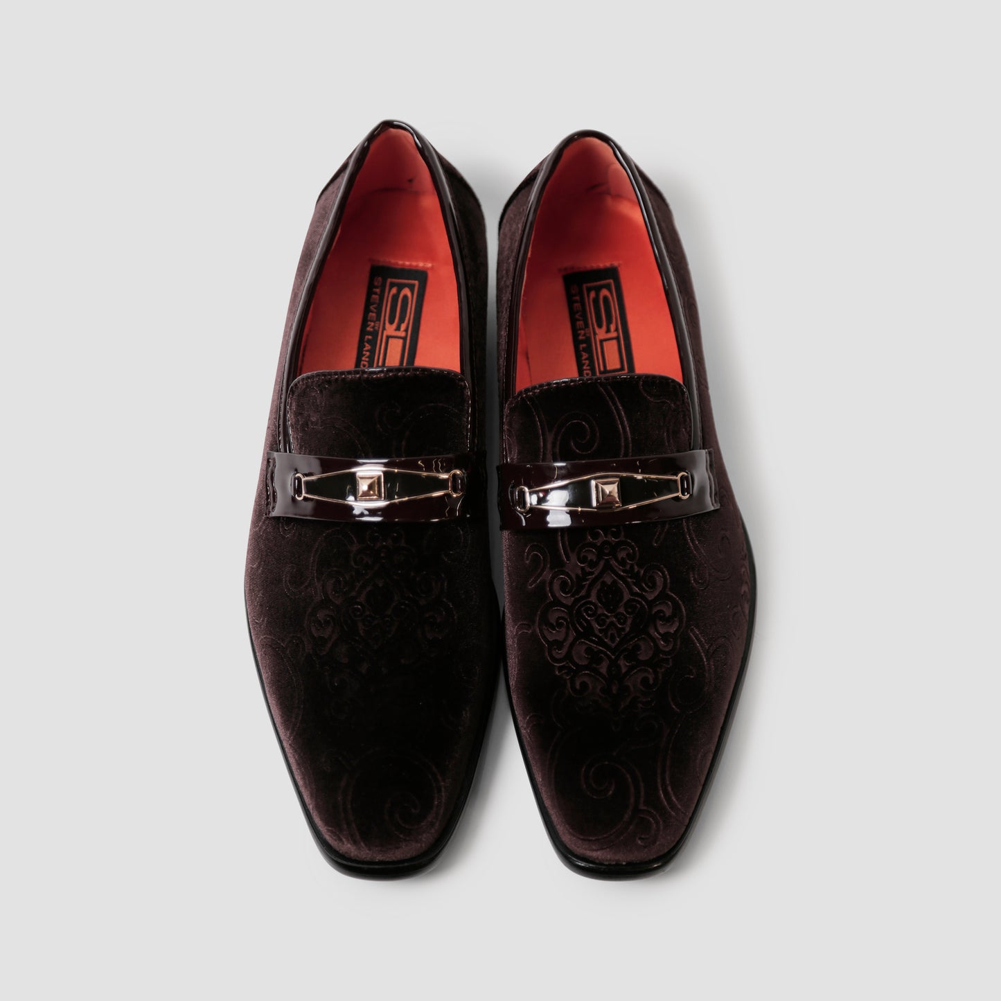 Brown Embossed Loafers