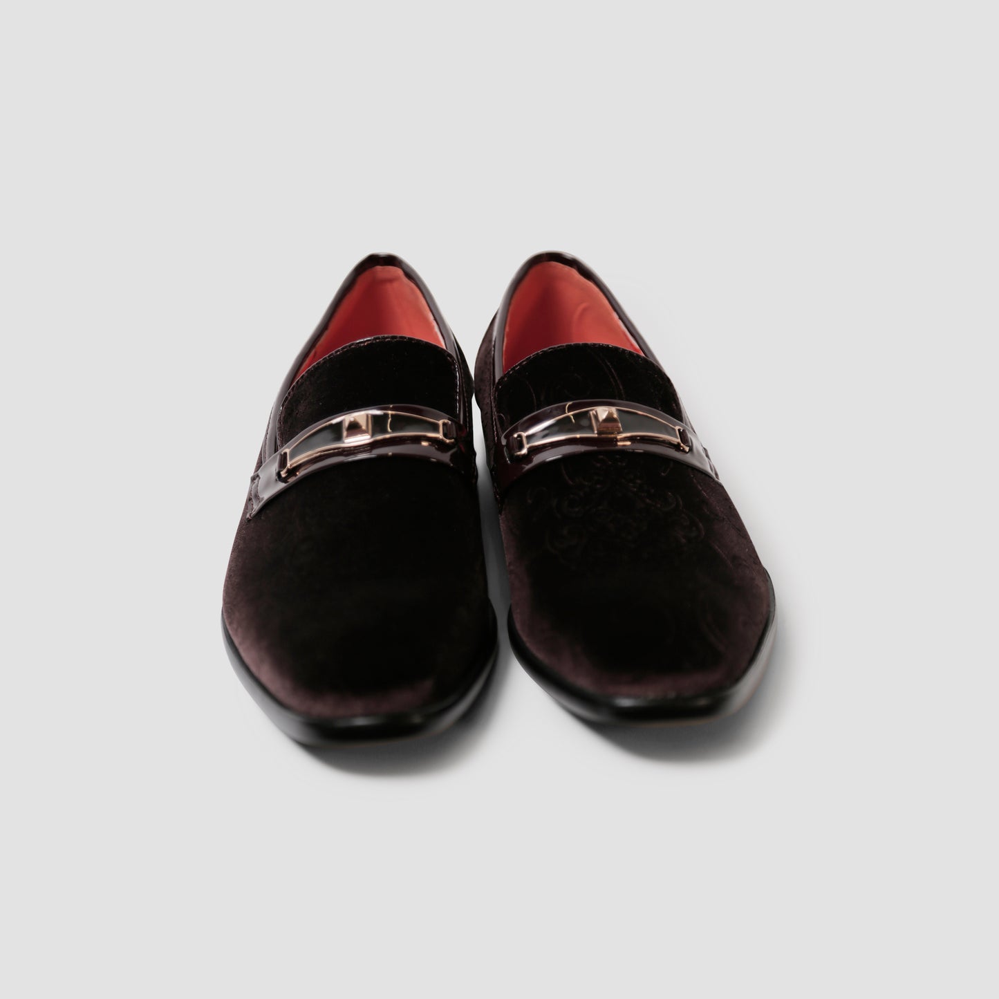 Brown Embossed Loafers