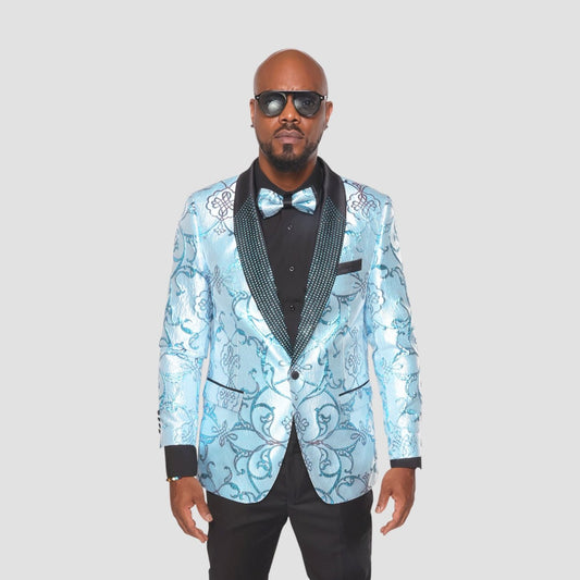 Aqua Jacquard Tuxedo