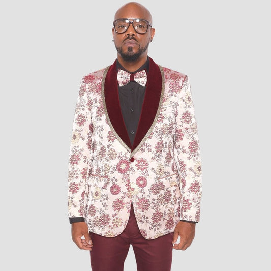 Burgundy Floral Jacket