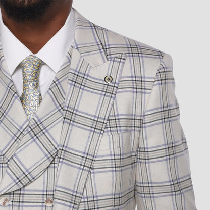 Sharp Cream Plaid Suit