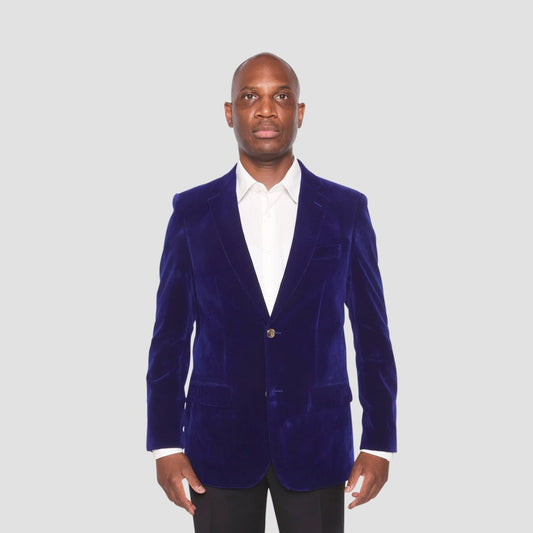 Royal Blue Velvet Blazer