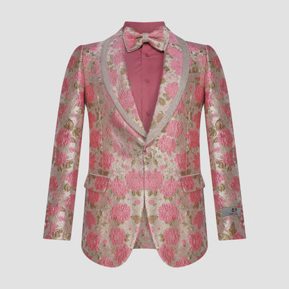 Pink Floral Brocade Tuxedo