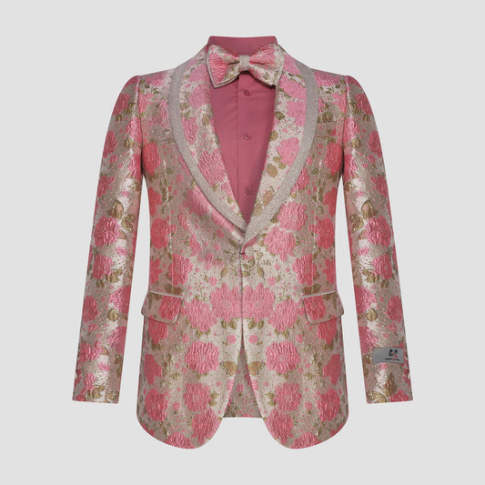 Pink Floral Brocade Tuxedo