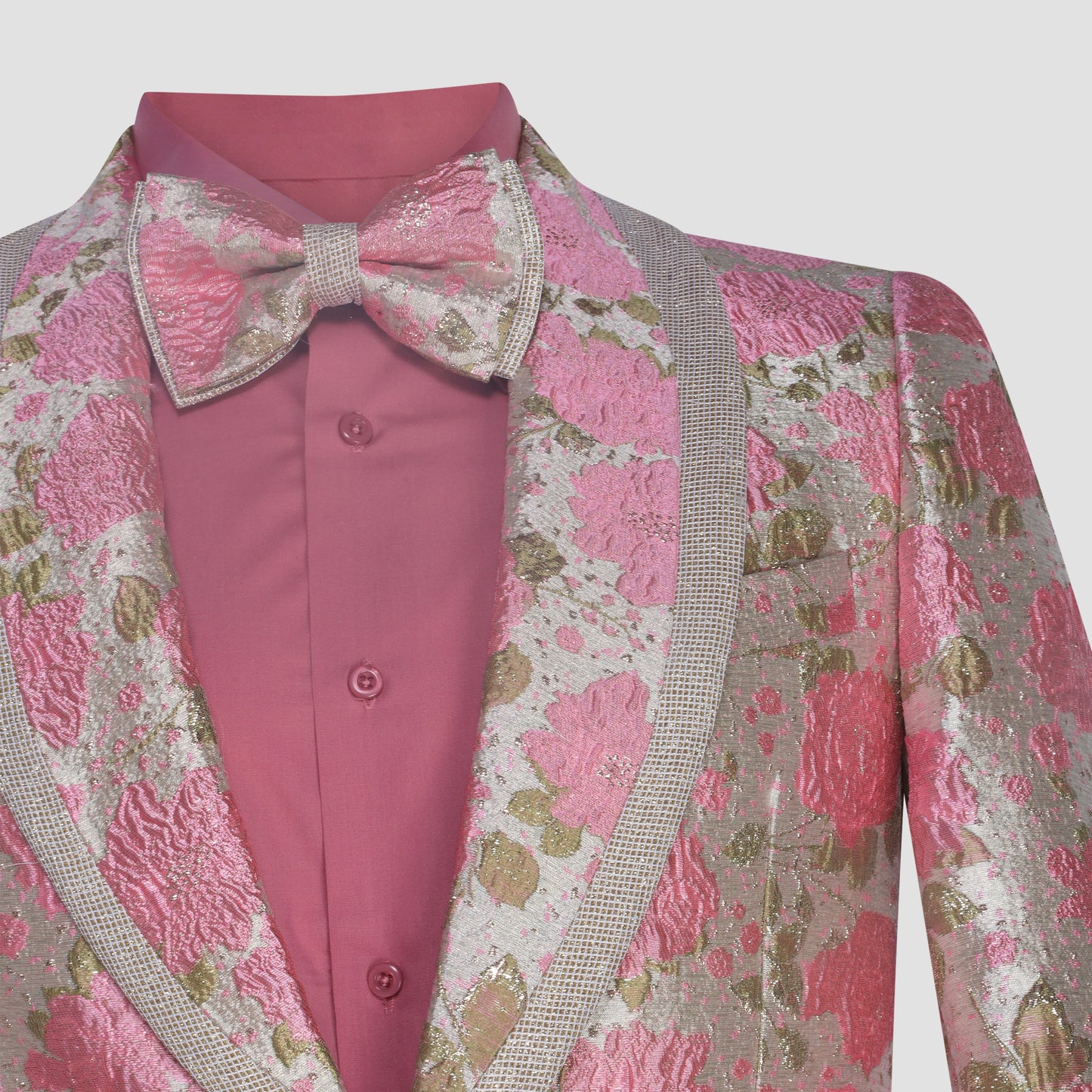 Pink Floral Brocade Tuxedo