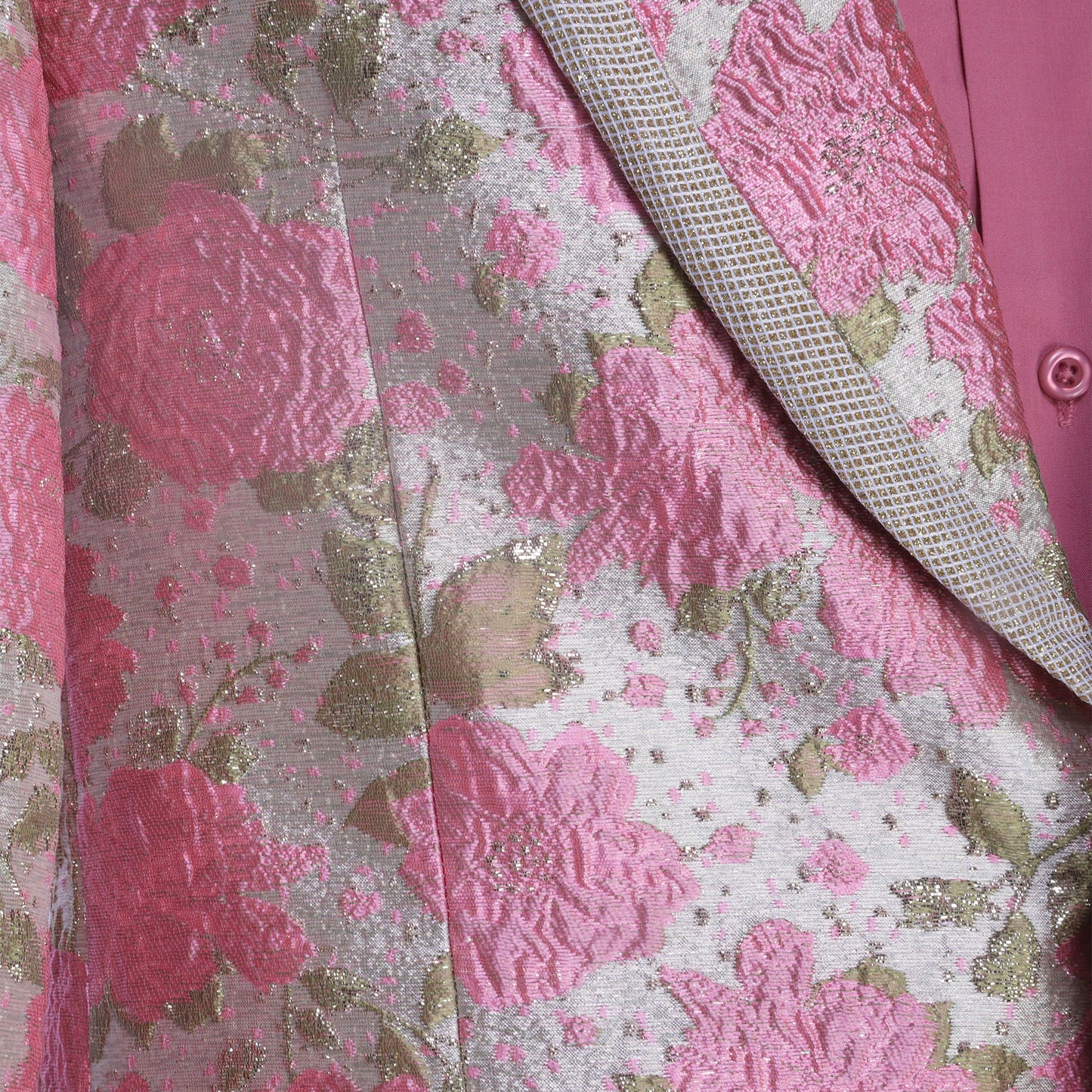 Pink Floral Brocade Tuxedo