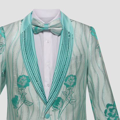 Teal Embroidered Blazer