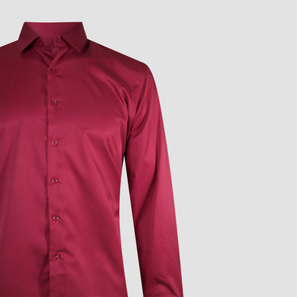 Crimson Red Satin Shirt