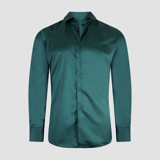 Emerald Luxe Satin Shirt