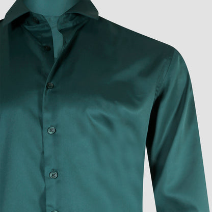 Emerald Luxe Satin Shirt