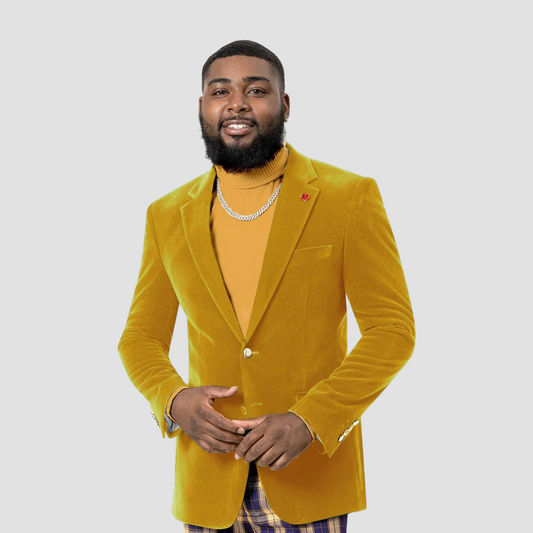 Mustard Velvet Blazer